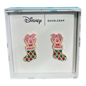 Disney BaubleBar Piglet Christmas Stocking Stud Earrings